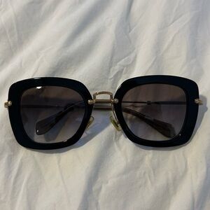 Miu Miu Black/Gray Gradient Square Sunglasses